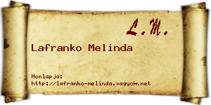 Lafranko Melinda névjegykártya